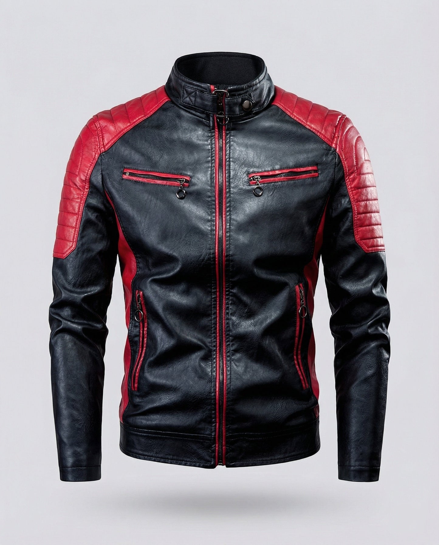 Giacca Biker Uomo Stile Motorsport Slim Fit