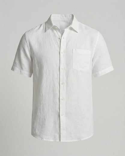 Camicia Uomo Manica Corta Cotone Stampa Palme