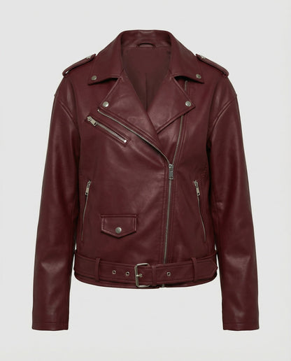 Giacca Biker Donna con Zip Dettagliata