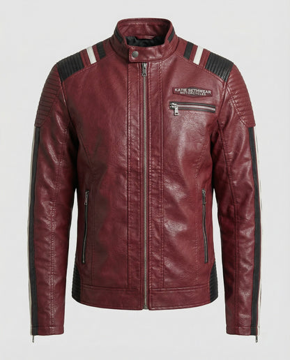 Giacca Uomo in Pelle Stile Biker Slim - Brentozzi