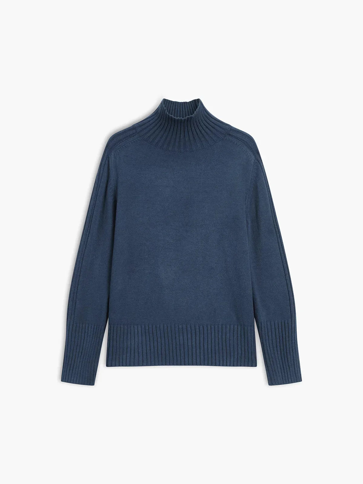 Pull col roulé côtelé pour femme, manches longues, en matière douce, design décontracté.