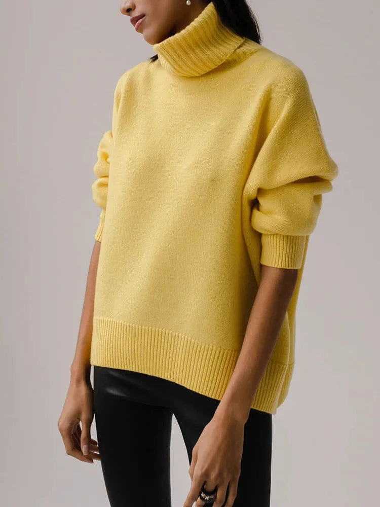 Maglione Donna Collo Alto Maniche Lunghe Morbido - Vesarelli