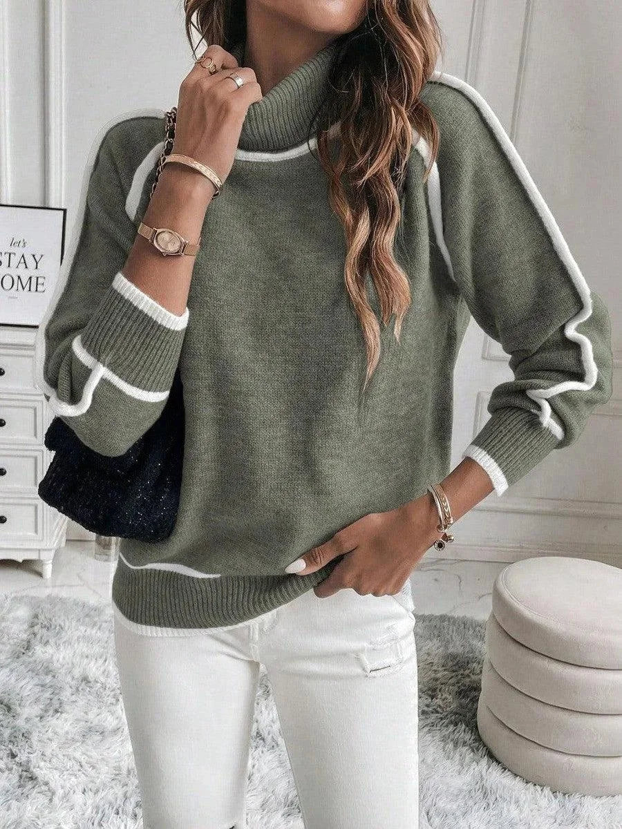 Maglione Donna Collo Alto con Inserti - Vesarelli