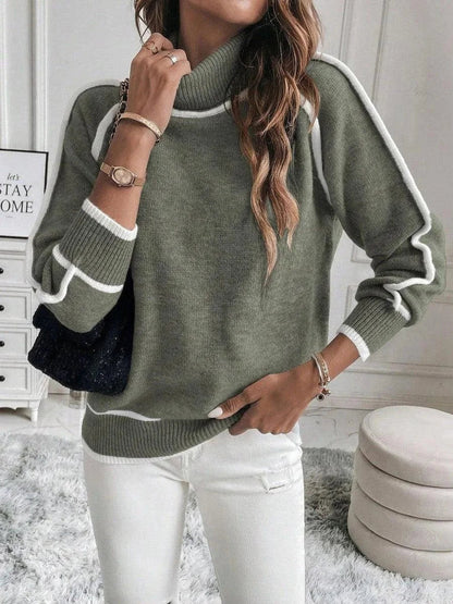 Maglione Donna Collo Alto con Inserti - Vesarelli