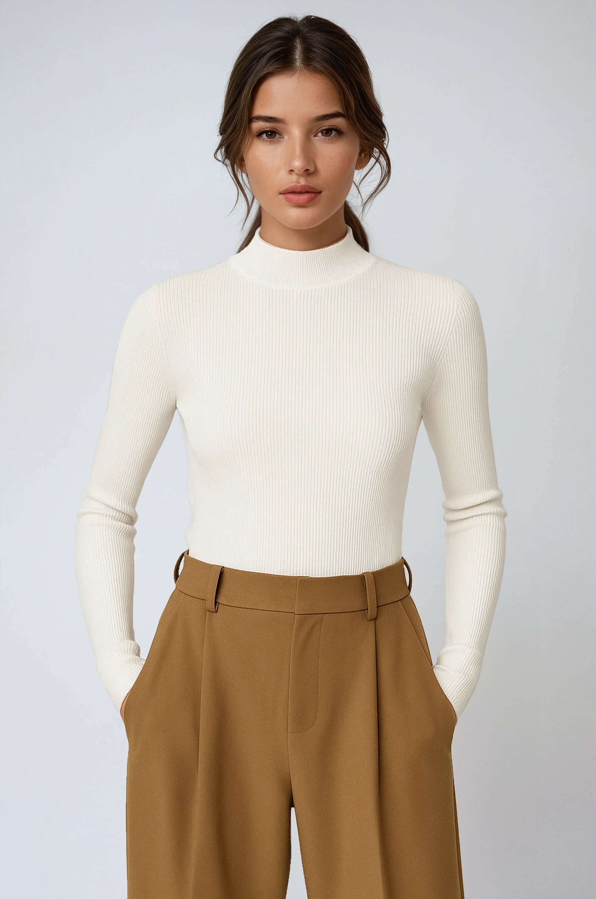 Maglione Donna Costine Collo Alto Morbido - Vesarelli