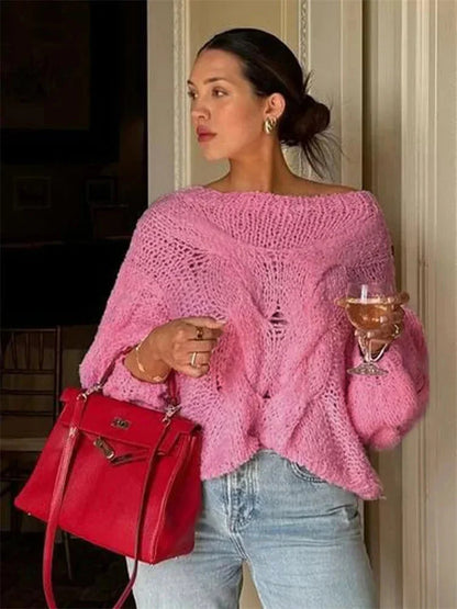 Maglione Donna in Maglia Vestibilità Ampia Casual - Vesarelli