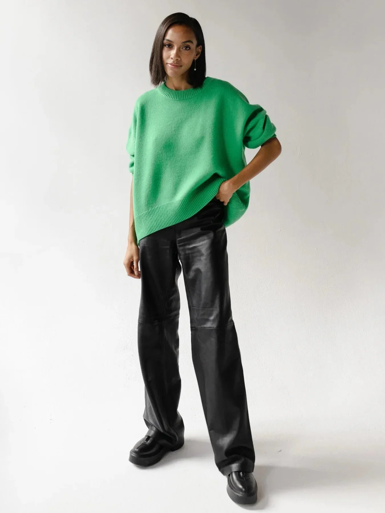 Pull femme Meihongse, manches longues, col rond, en matière douce, adapté pour la saison automnale.