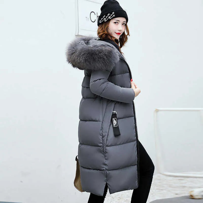 Giacca Piumino Donna Invernale con Cappuccio e Finta Pelliccia Calda