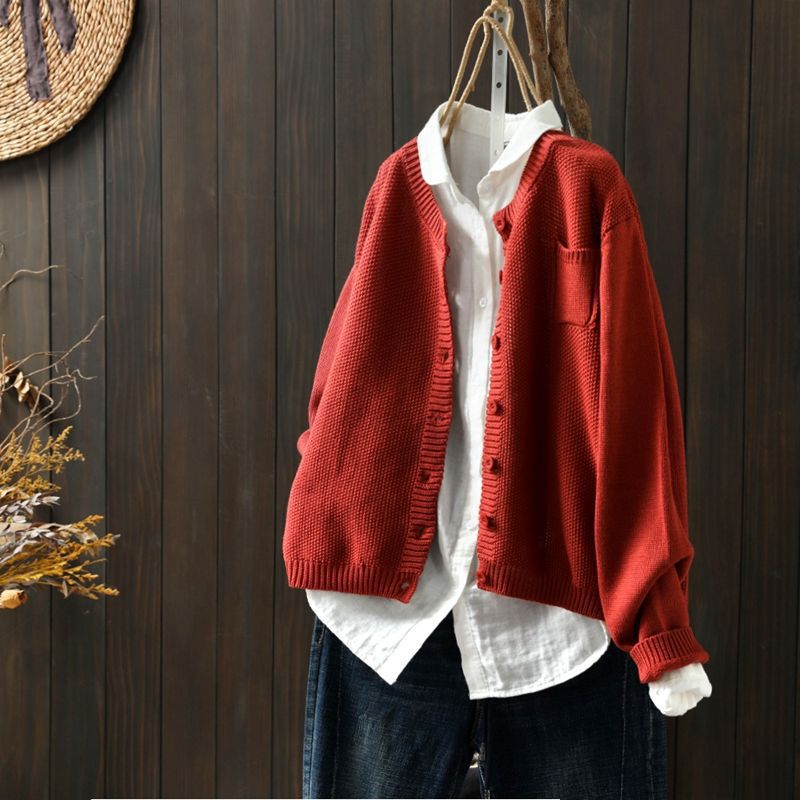 Cardigan Donna Maglia Costine Oversize