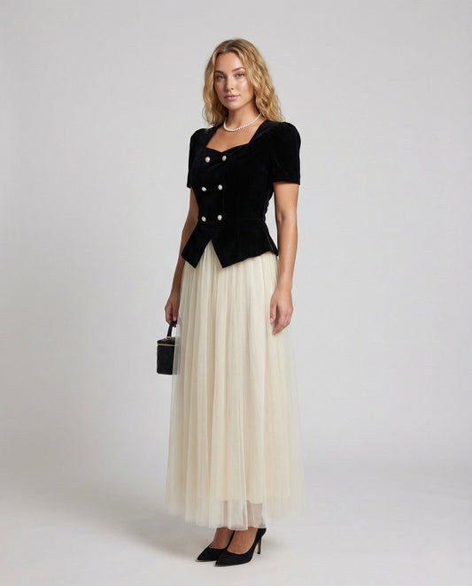Completo Elegante Donna con Gonna in Tulle - Brentozzi