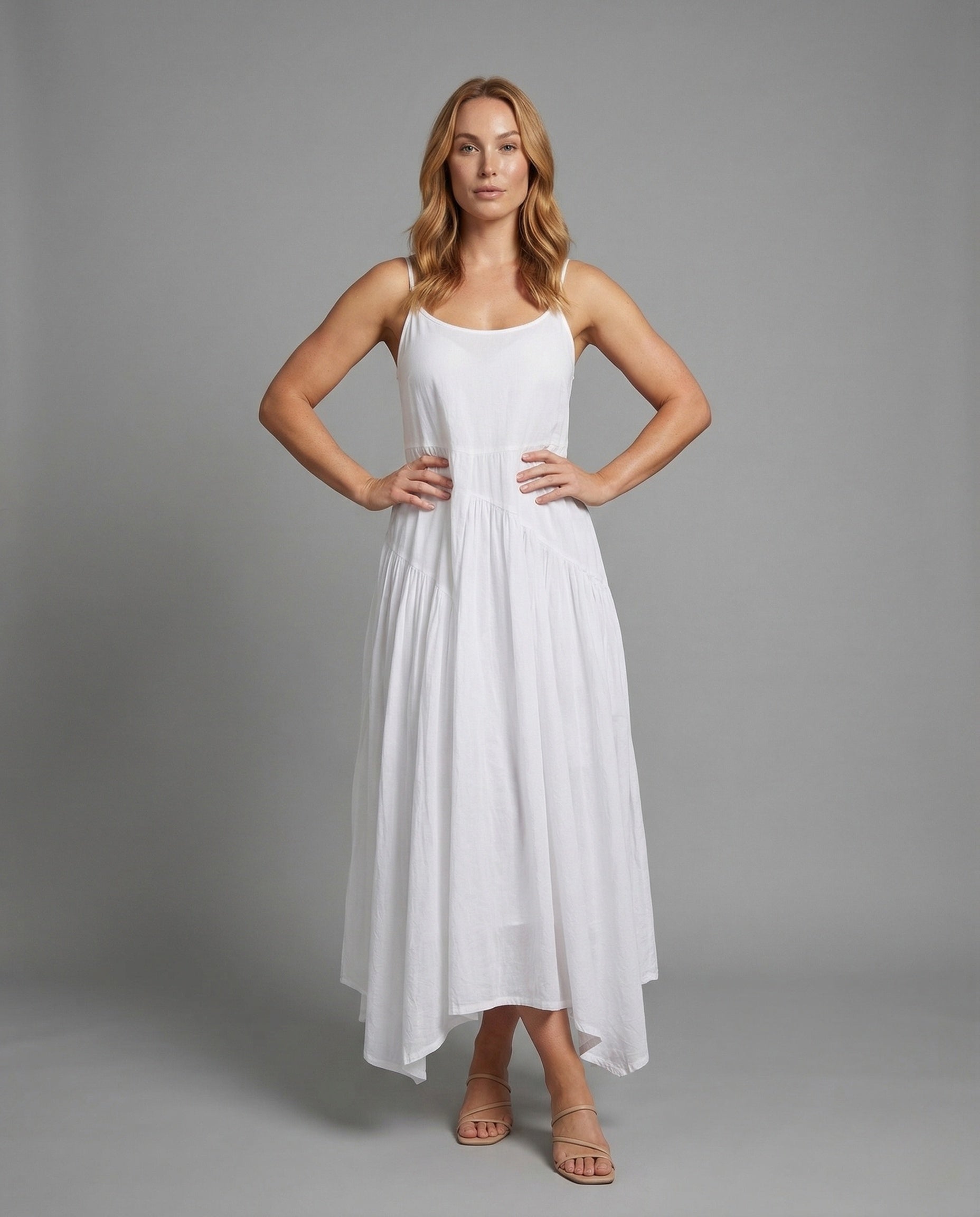 Abito Maxi Donna con Balze e Tasche - Brentozzi