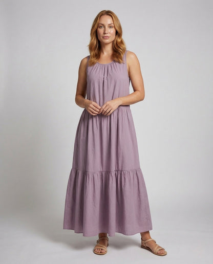 Abito Maxi Donna a Balze Senza Maniche - Brentozzi
