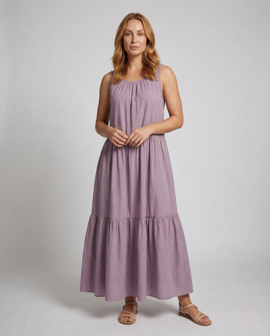 Abito Maxi Donna a Balze Senza Maniche - Brentozzi