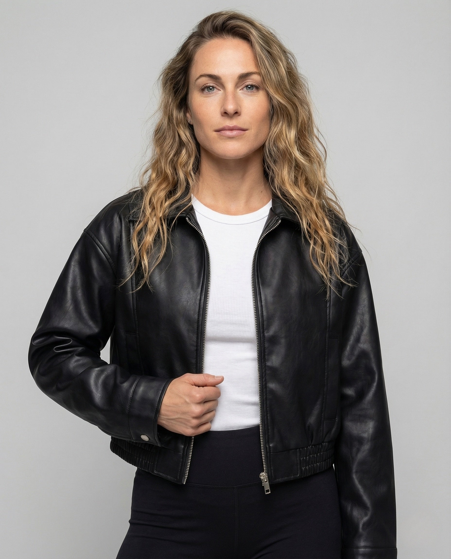 Giacca Donna Effetto Pelle Taglio Boxy - Brentozzi