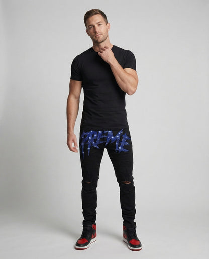 Jeans Uomo Skinny Strappi Elasticizzati - Brentozzi