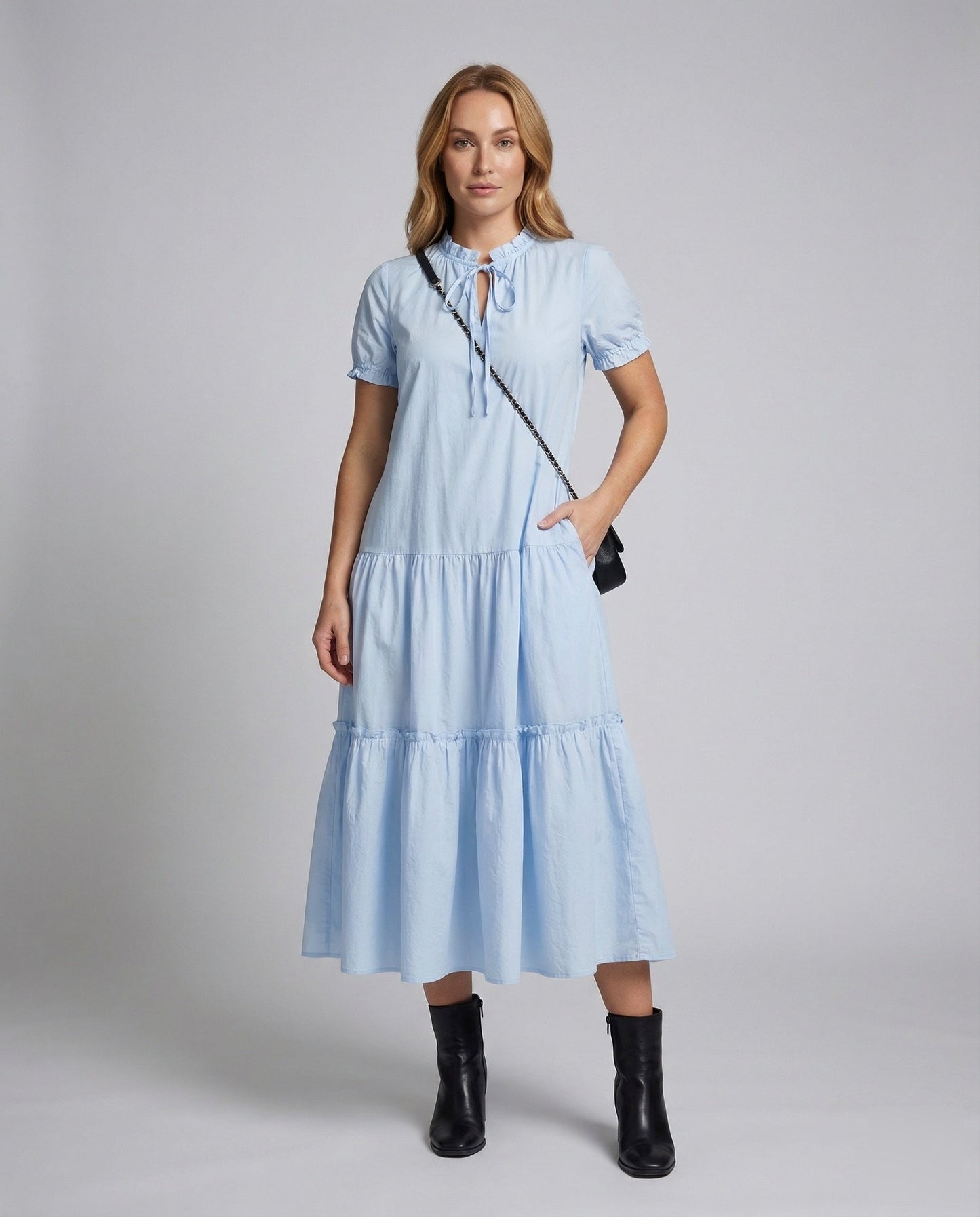 Abito Midi Donna Stile Country a Balze - Brentozzi