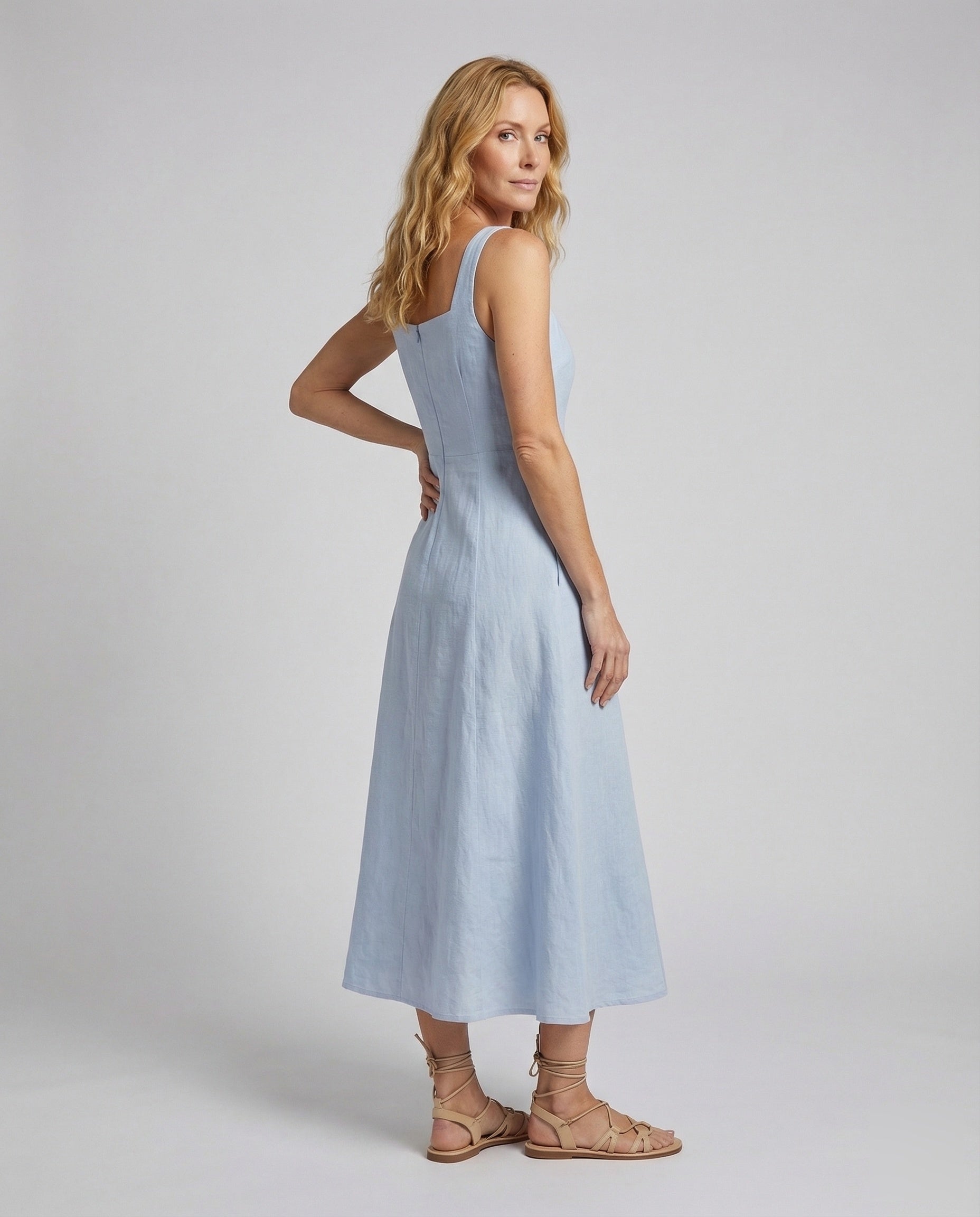Abito Maxidress Donna in Misto Lino Linea A - Brentozzi