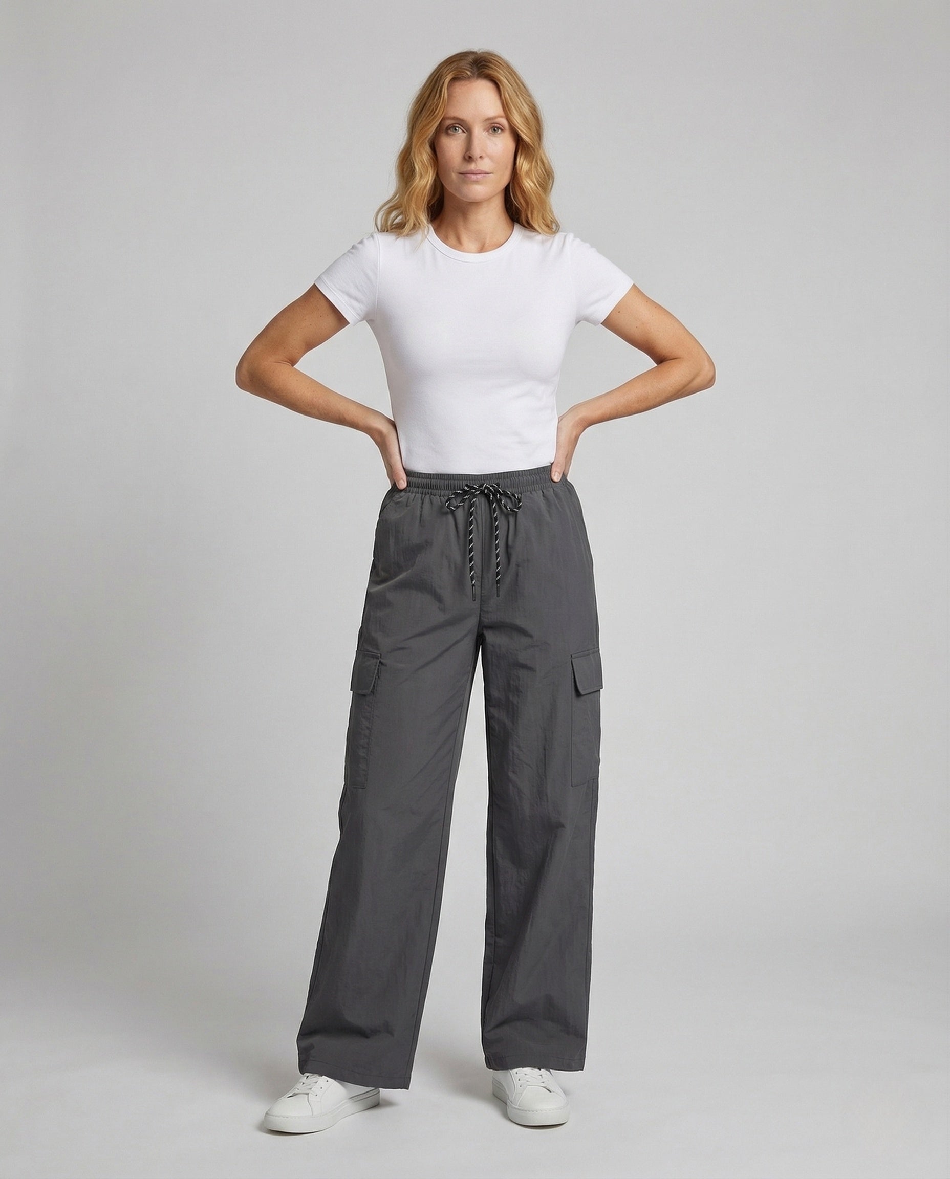 Pantaloni Cargo Donna Vita Alta con Elastico - Brentozzi