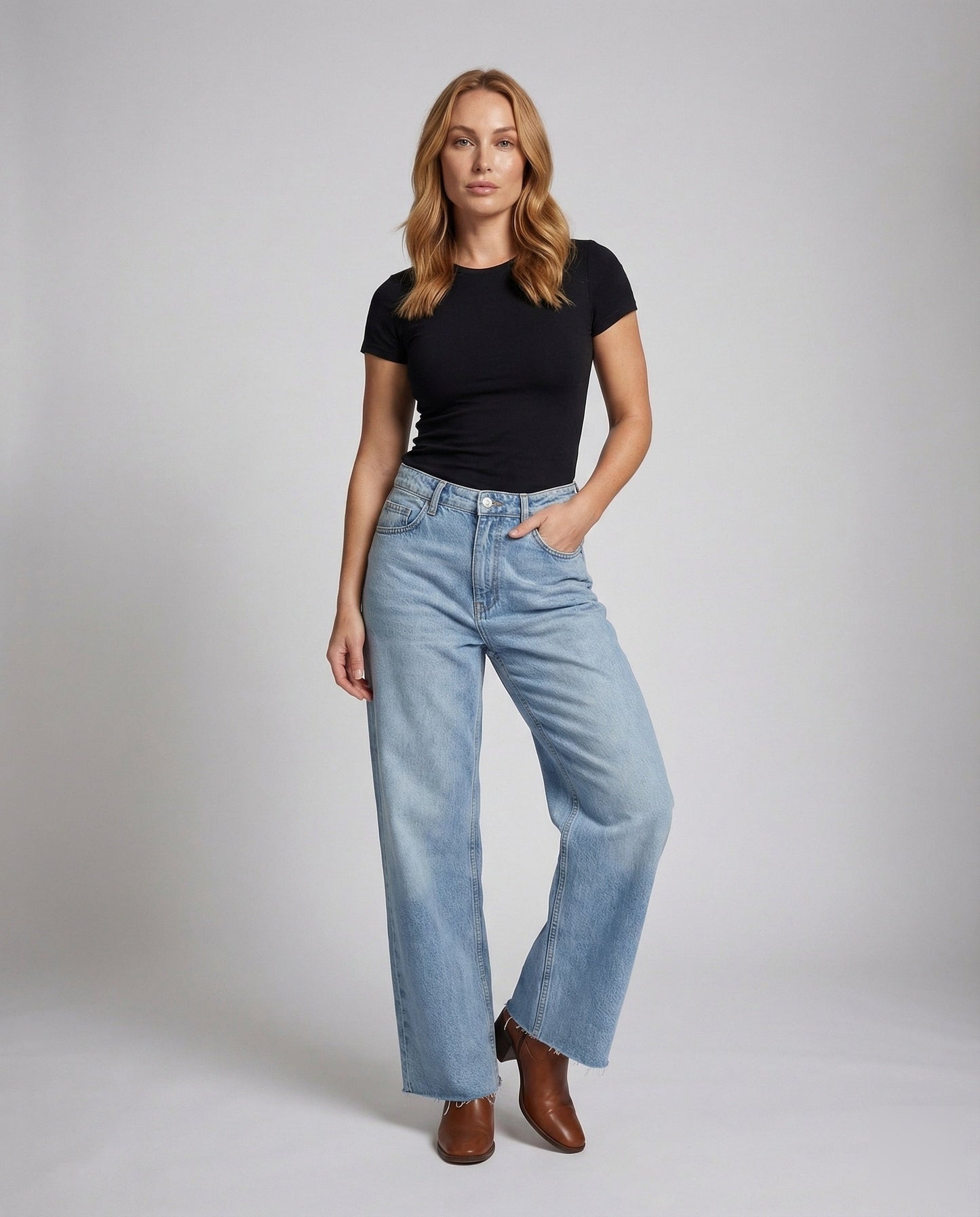 Jeans Baggy Donna Vita Alta Patch Cuore - Brentozzi