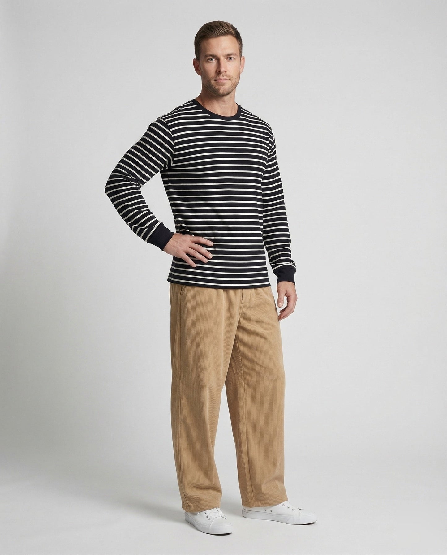 Pantaloni Corduroy Unisex Vita Elastica Vestibilità Ampia - Brentozzi