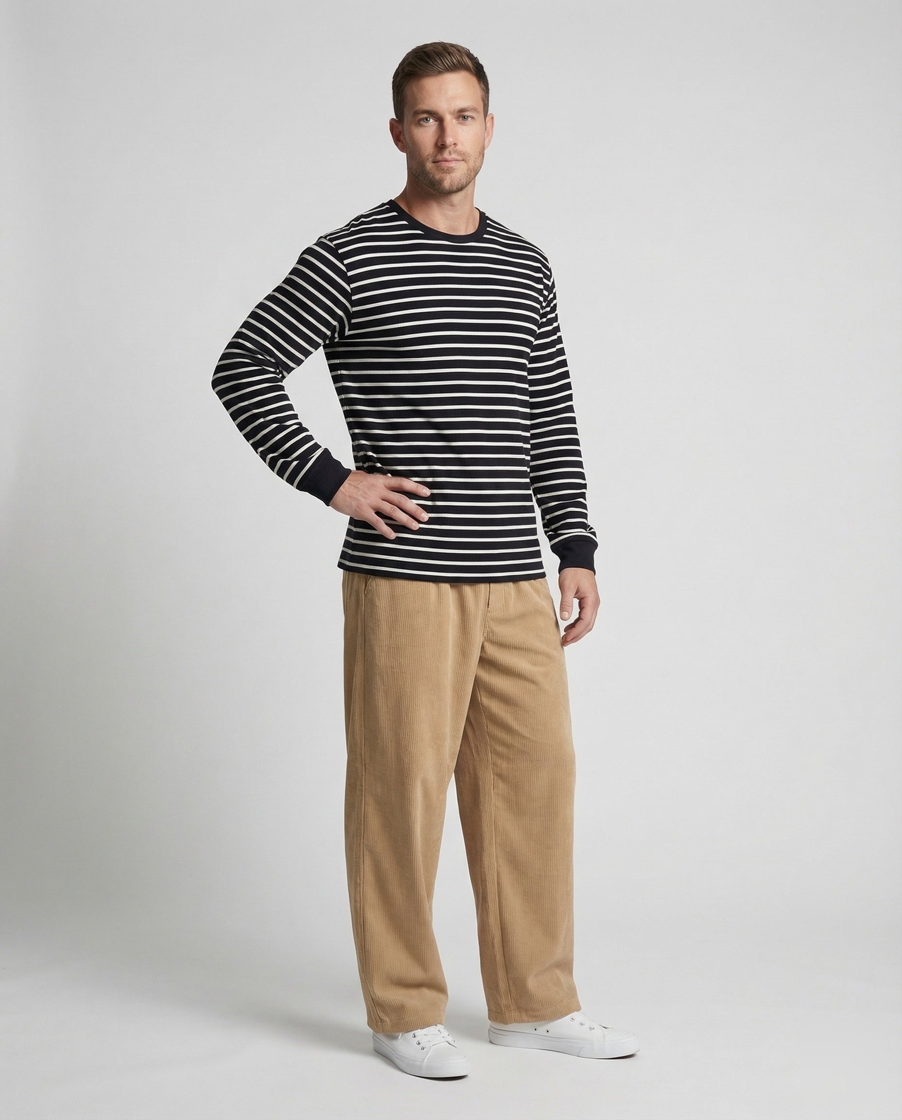 Pantaloni Corduroy Unisex Vita Elastica Vestibilità Ampia - Brentozzi