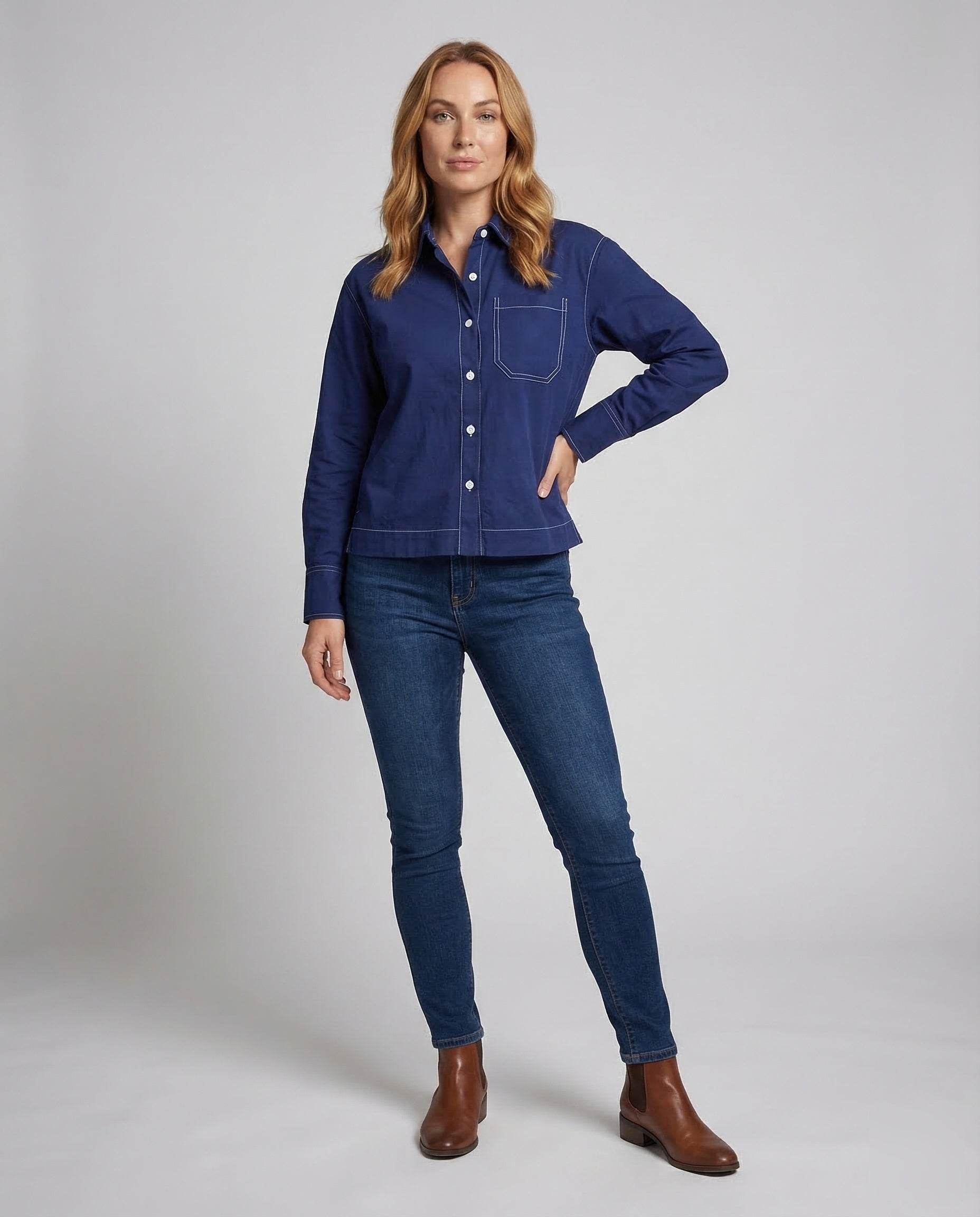 Camicia Donna in Viscosa Cuciture a Contrasto - Brentozzi