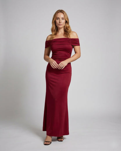 Abito Sera Donna in Satin Spalle Scoperte - Brentozzi