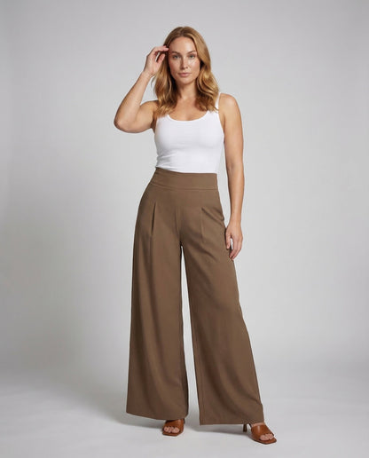 Pantaloni Palazzo Donna Vita Alta Vestibilità Ampia - Brentozzi