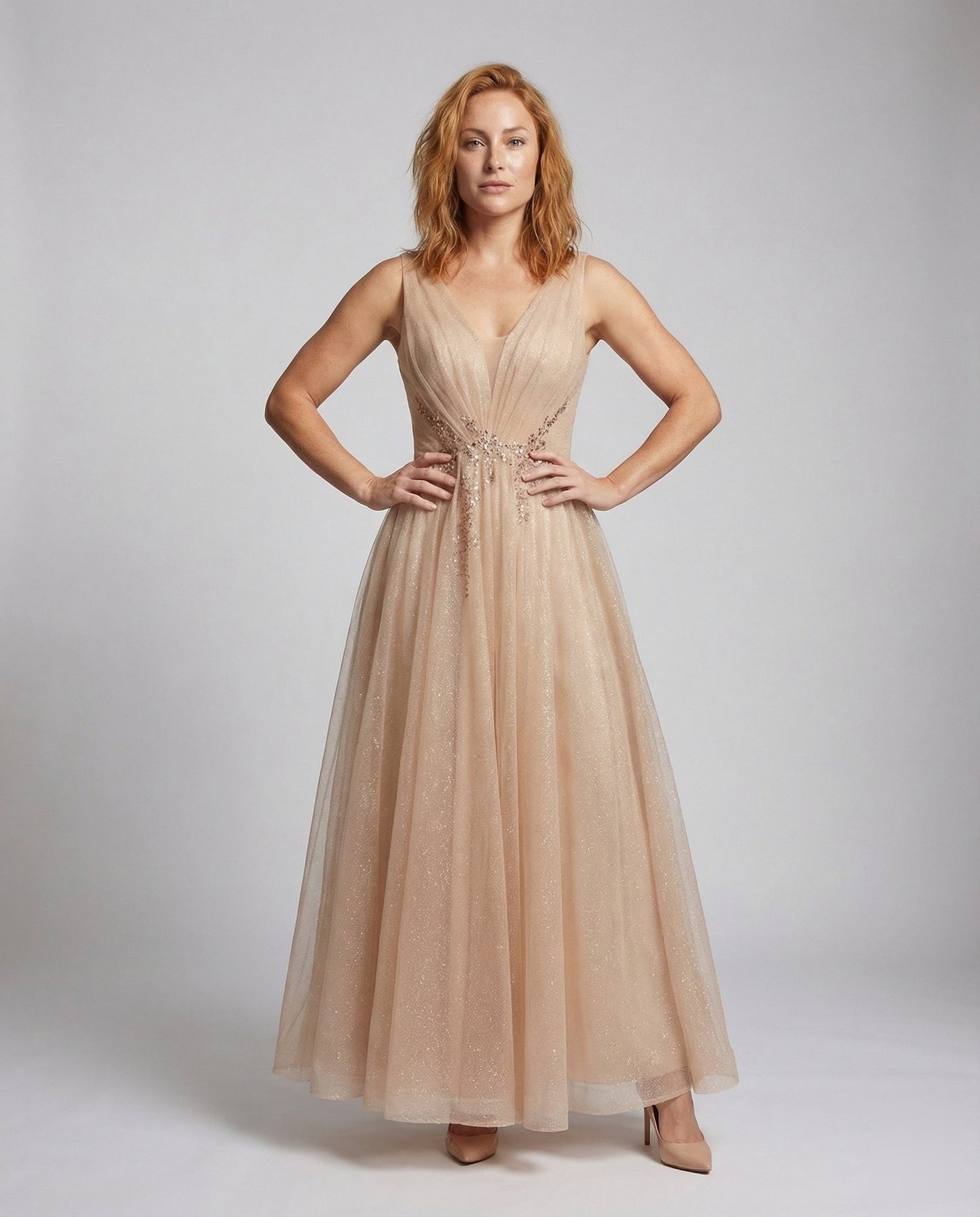 Abito Sera Donna in Tulle con Paillettes - Brentozzi