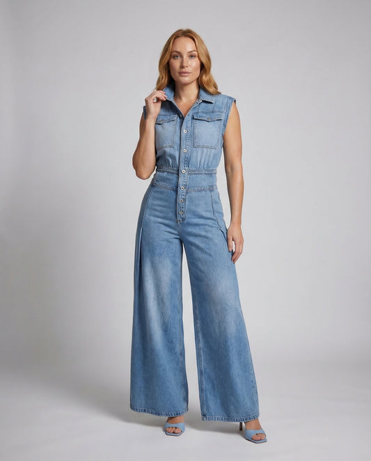 Tuta Jeans Donna Gamba Larga - Brentozzi