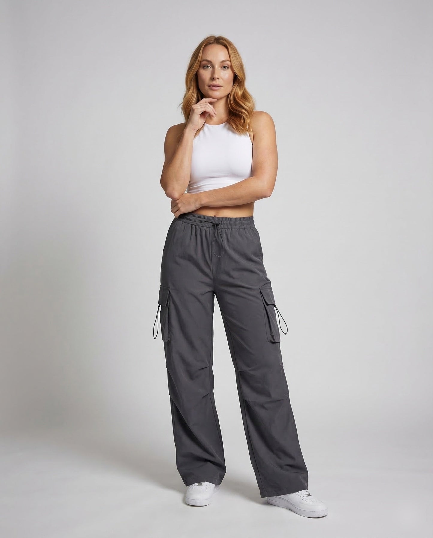 Pantaloni Cargo Donna in Nylon Vestibilità Ampia - Brentozzi