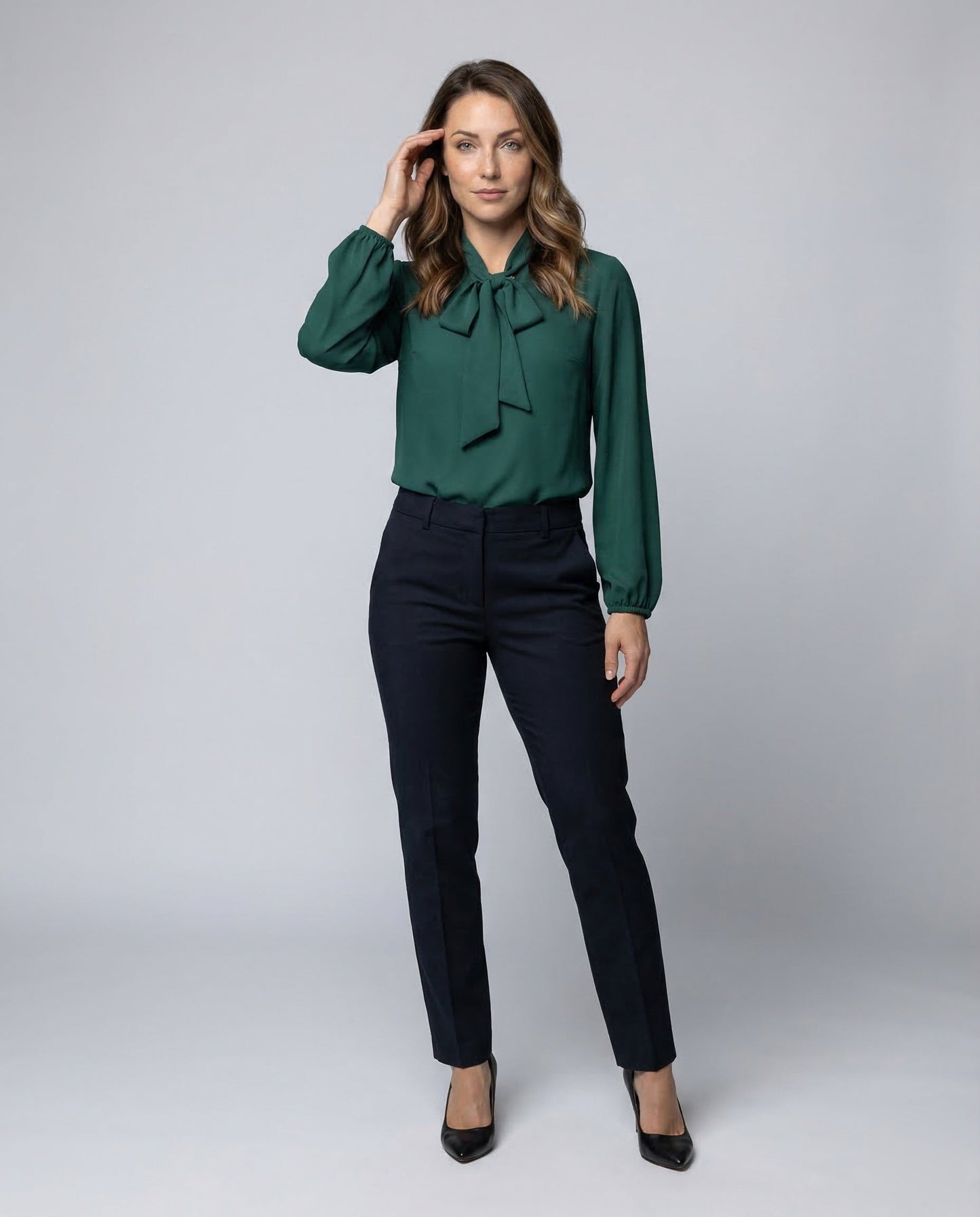 Blusa Donna in Chiffon Collo con Fiocco - Brentozzi