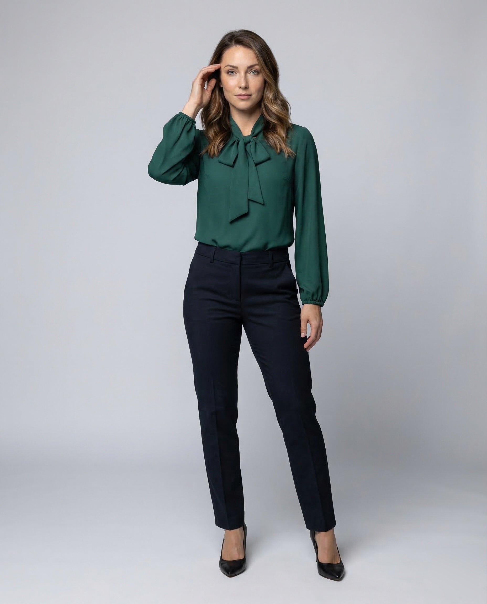 Blusa Donna in Chiffon Collo con Fiocco - Brentozzi