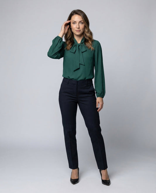 Blusa Donna in Chiffon Collo con Fiocco - Brentozzi