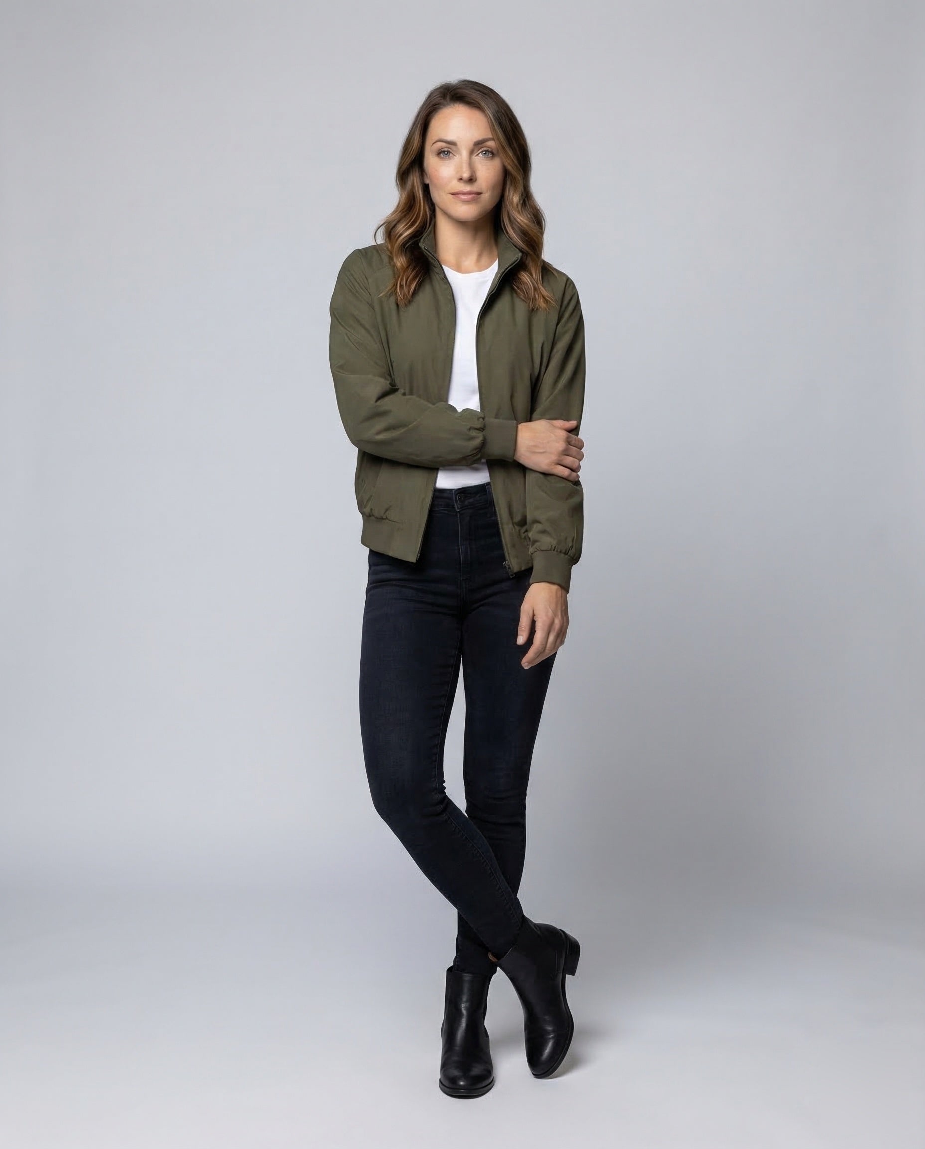 Giacca Bomber Donna Fantasia Quadri Stile Casual - Brentozzi