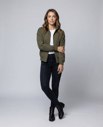 Giacca Bomber Donna Fantasia Quadri Stile Casual - Brentozzi