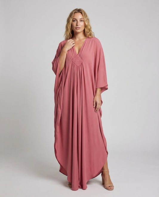 Abito Kaftano Donna Scollo a V Manica Kimono - Brentozzi