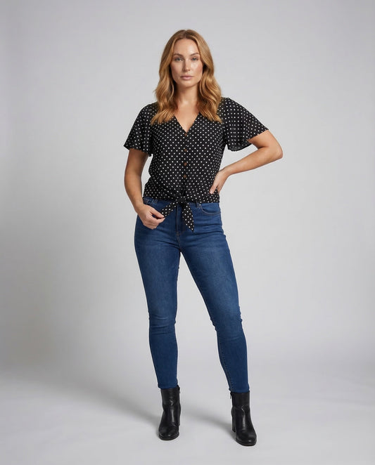 Blusa Donna Scollo a V Nodo Frontale - Brentozzi