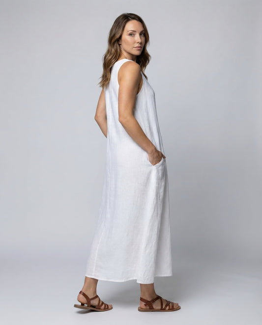 Abito Maxi Donna Lino Taglio A-Linea - Brentozzi