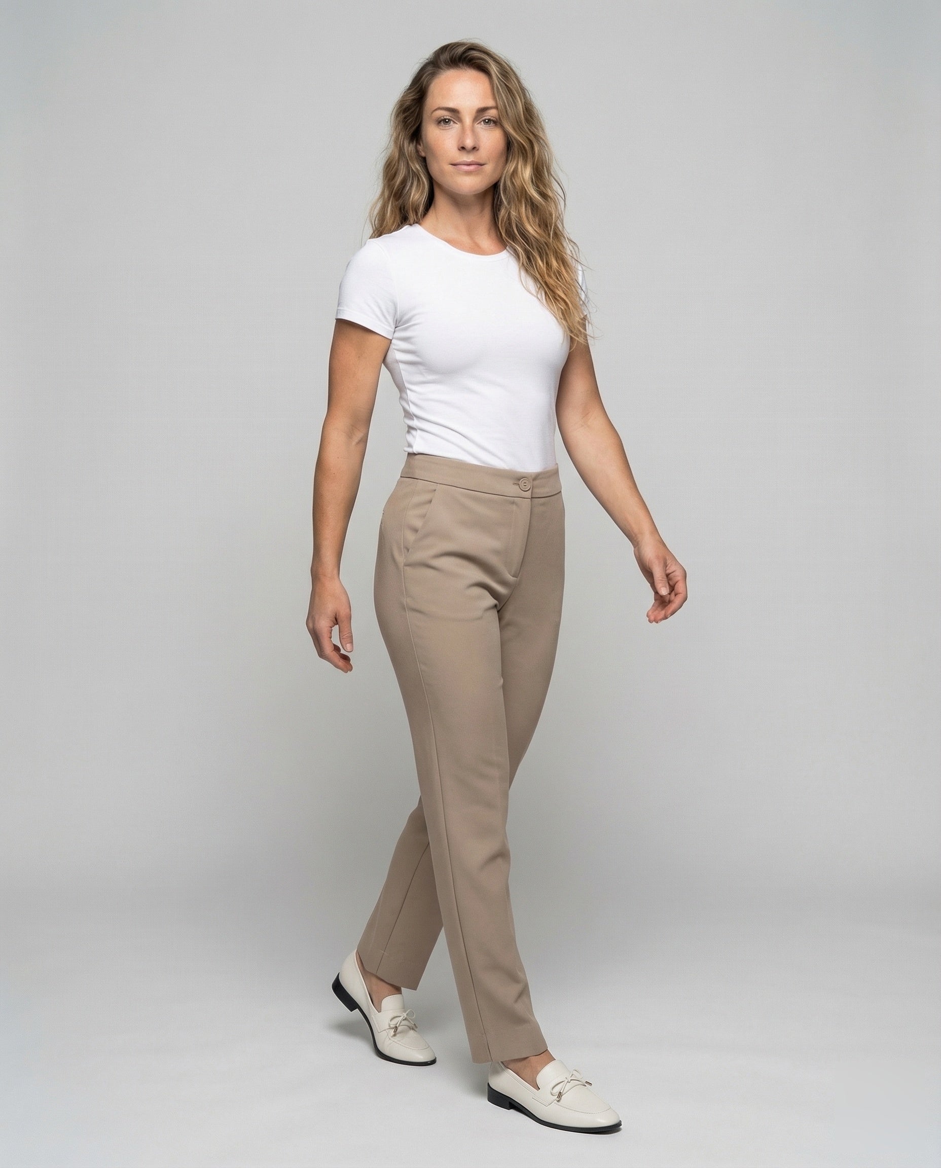 Pantaloni Donna in Tessuto Stretch Morbido Slim Fit - Brentozzi
