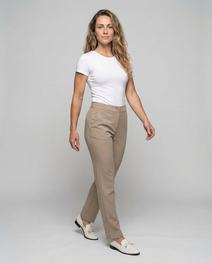 Pantaloni Donna in Tessuto Stretch Morbido Slim Fit - Brentozzi