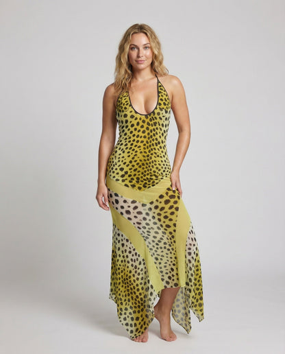 Abito Midi Donna Scollo Halter Orlo Asimmetrico - Brentozzi