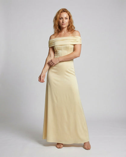 Abito da Sera Donna in Satin Spalle Scoperte con Corpino - Brentozzi