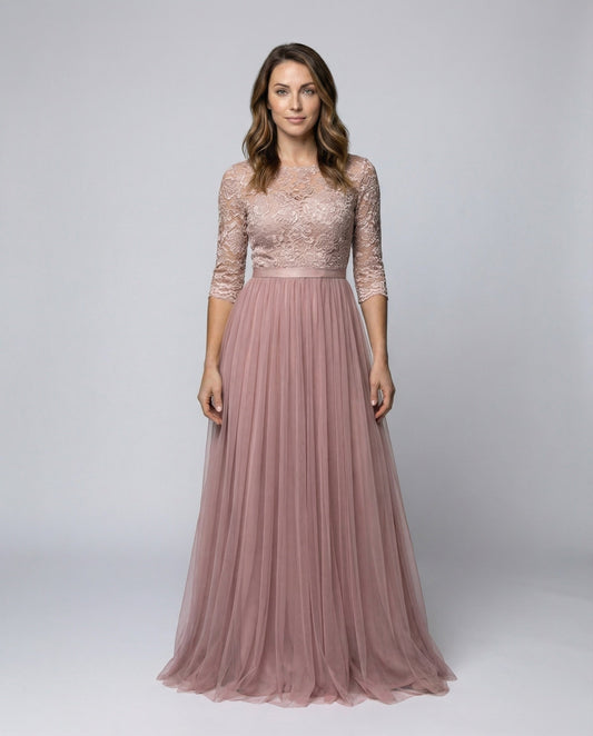 Abito Lungo Donna in Pizzo Elegante - Brentozzi