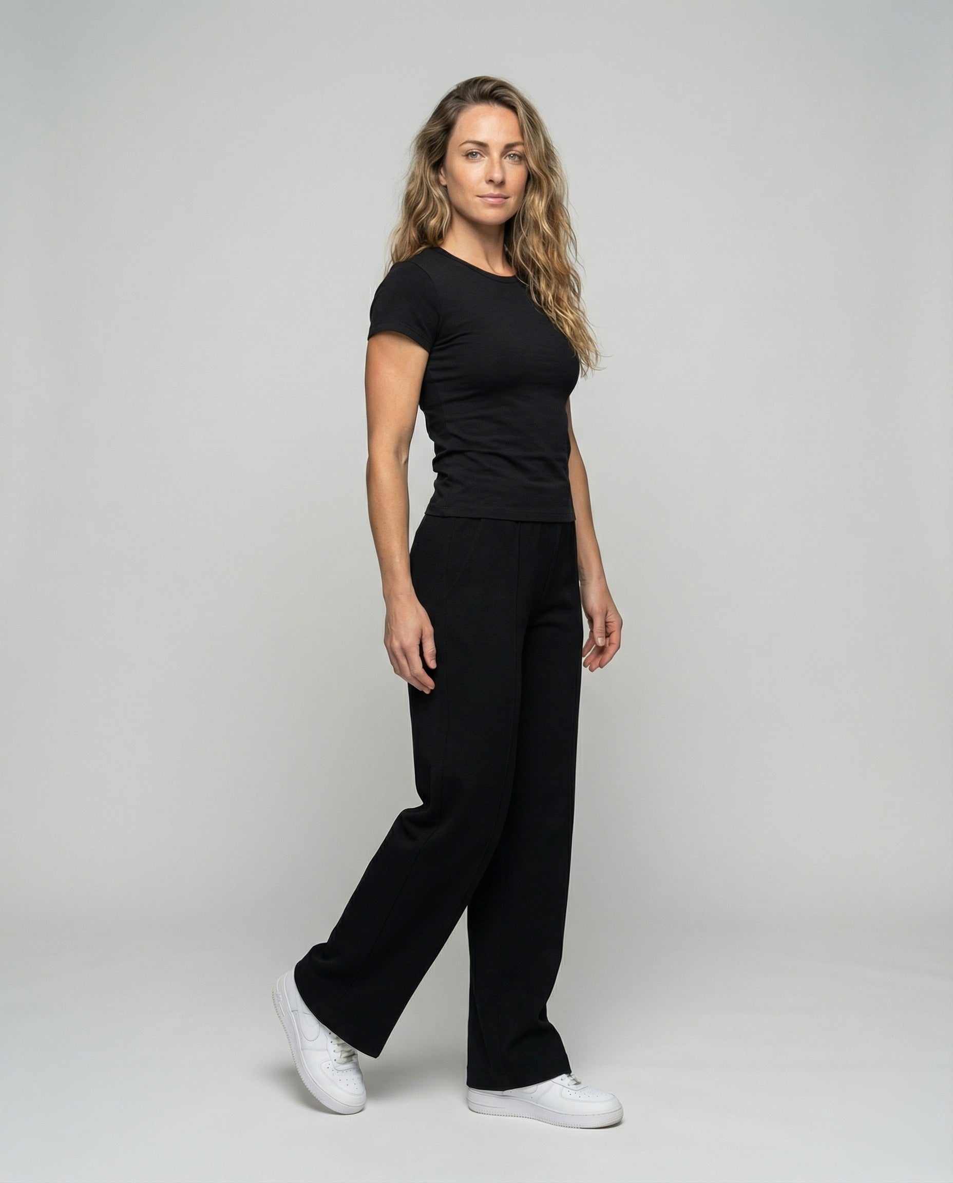 Pantaloni Donna in Tessuto con Cucitura Lunga Ampia - Brentozzi