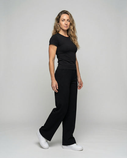 Pantaloni Donna in Tessuto con Cucitura Lunga Ampia - Brentozzi