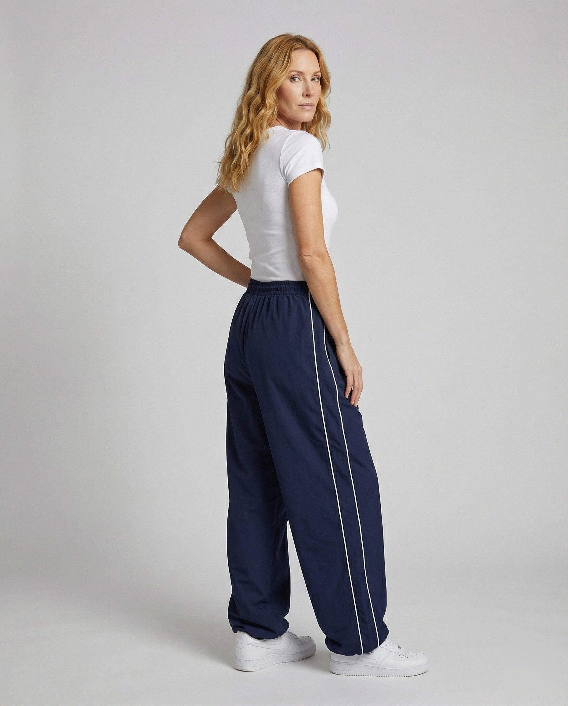 Pantaloni Donna Extra Larga Stile Retrò con Profilo - Brentozzi