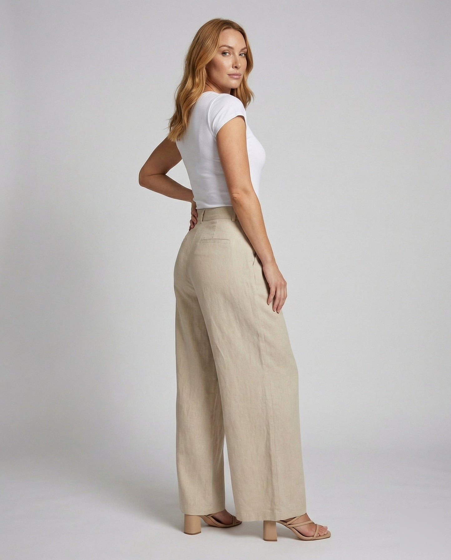 Pantaloni Lino Donna Eleganti Taglio Largo - Brentozzi