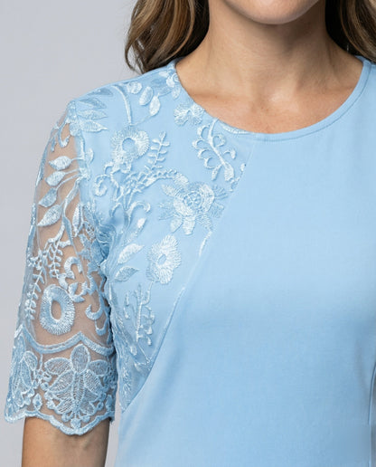 Abito Tubino Donna con Applicazioni in Pizzo Elegante