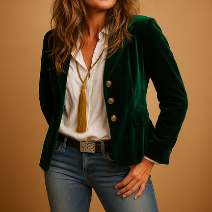 Blazer Donna Slim Fit con Rever e Tasche